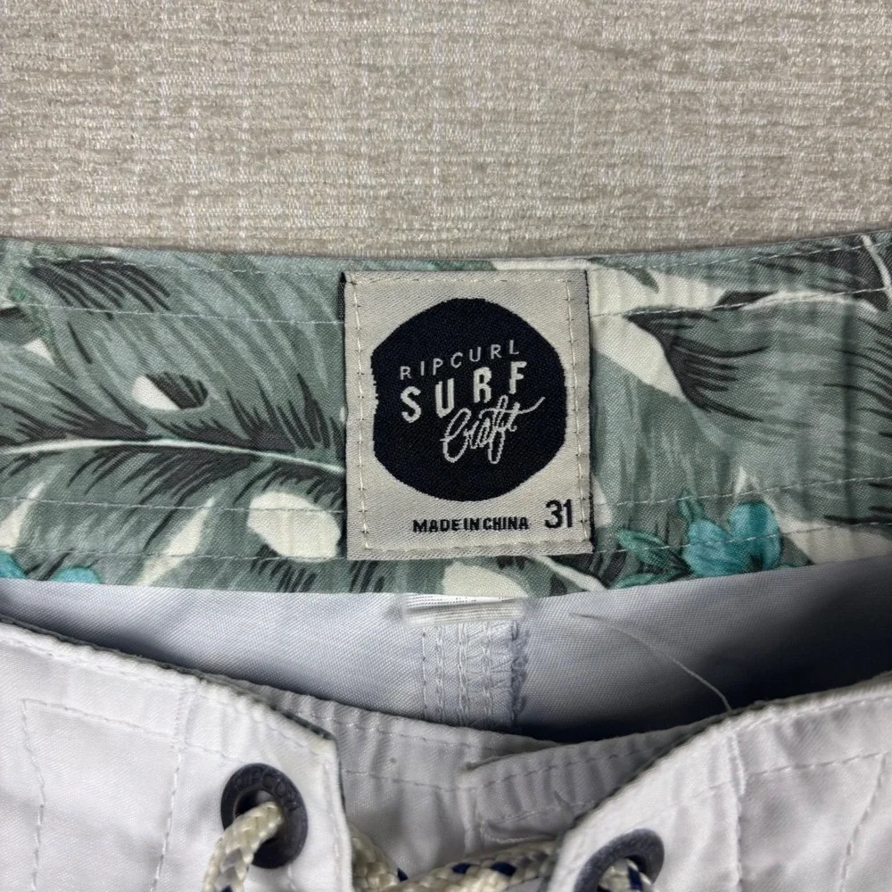 Rip Curl Surf Craft Mens Blue Striped Board Shorts Size 31 Swim Trunks Pocket
